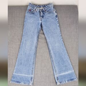 L.E.I 100% Cotton Light Wash Flare Jeans.